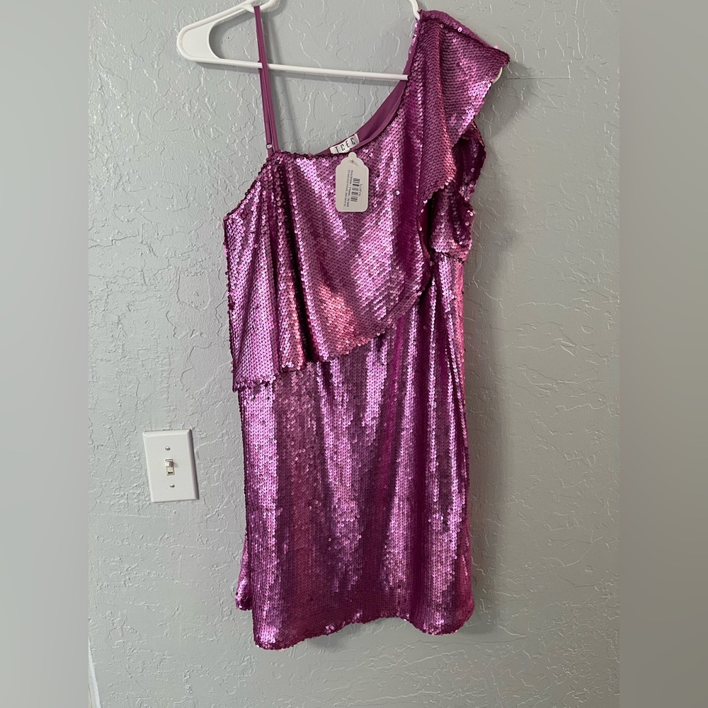 TCEC Pink One Shoulder Dress NEW WITH TAGS
